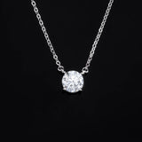 2ct Moissanite Solitaire Adjustable Necklace - White Vermeil