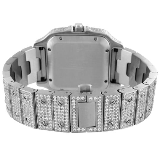 Moissanite White Tone Iced Out Watch