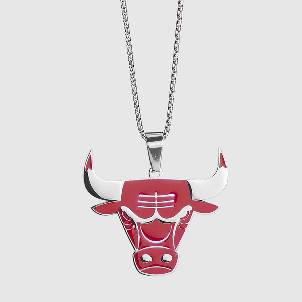 Chicago Bulls Pendant - White Gold