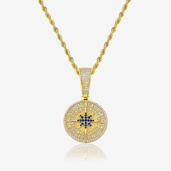 DIAMOND COMPASS PENDANT - Gold