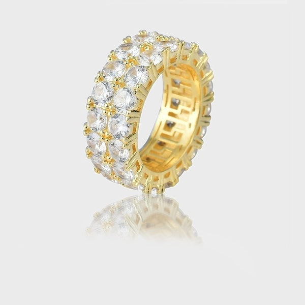 DOUBLE ROW VVS CZ DIAMOND RING - Gold