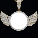 Custom Wing Photo Pendant - White Gold