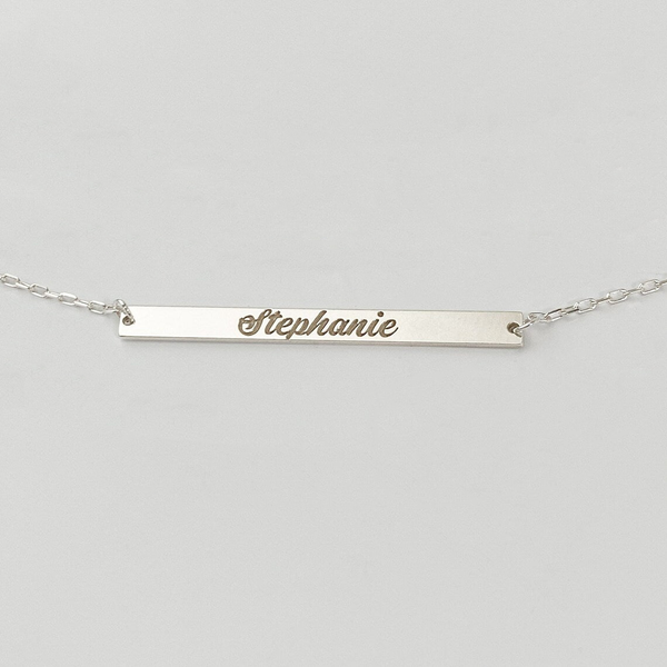 Bar necklace - white gold