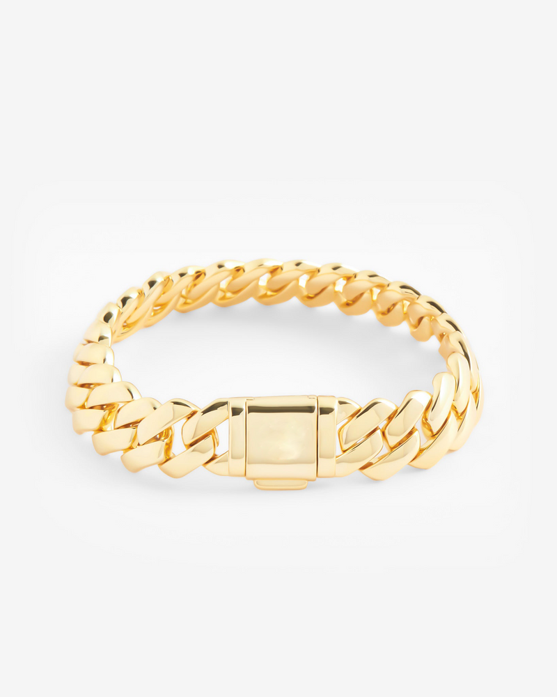 14mm Miami Prong Link Bracelet - Gold – Zotic