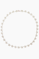 8MM ICED STAR CHAIN - WHITE GOLD
