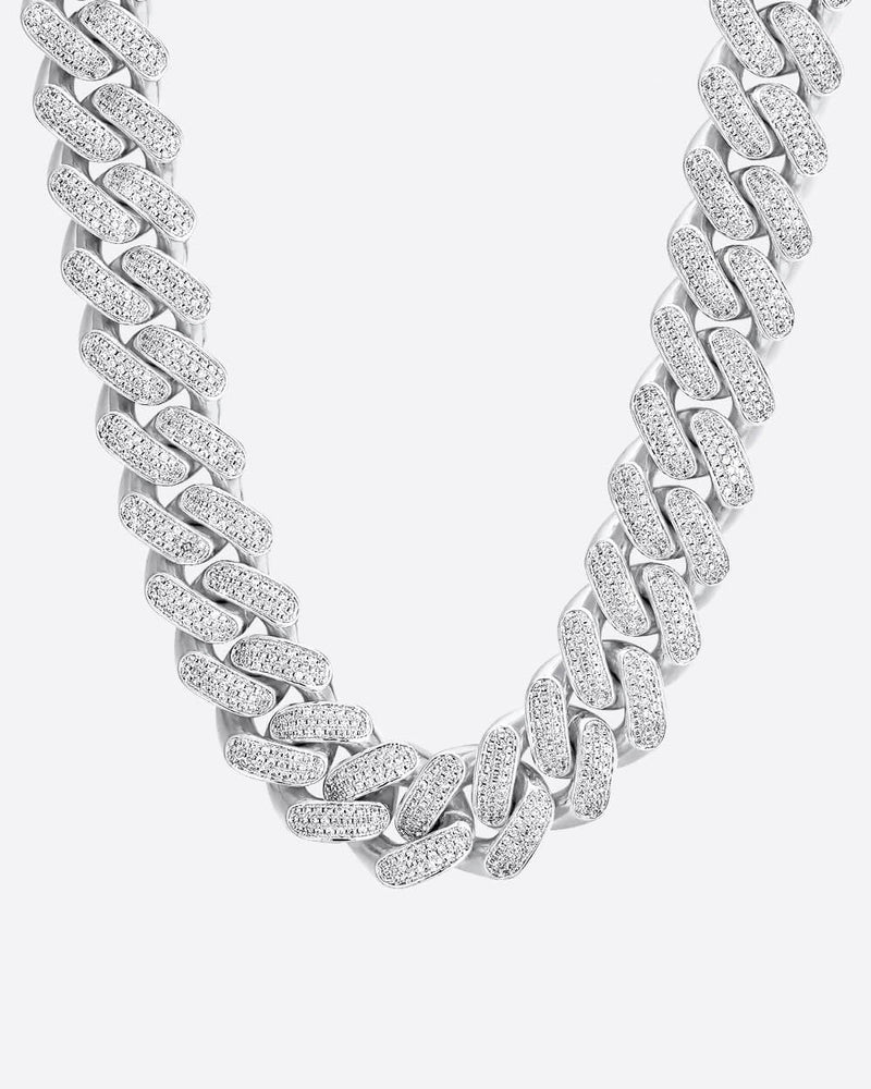 20MM ICED CUBAN CHAIN - WHITE GOLD