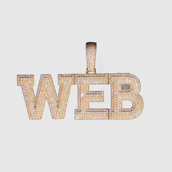 Custom  VVS Letter Pendant - Gold