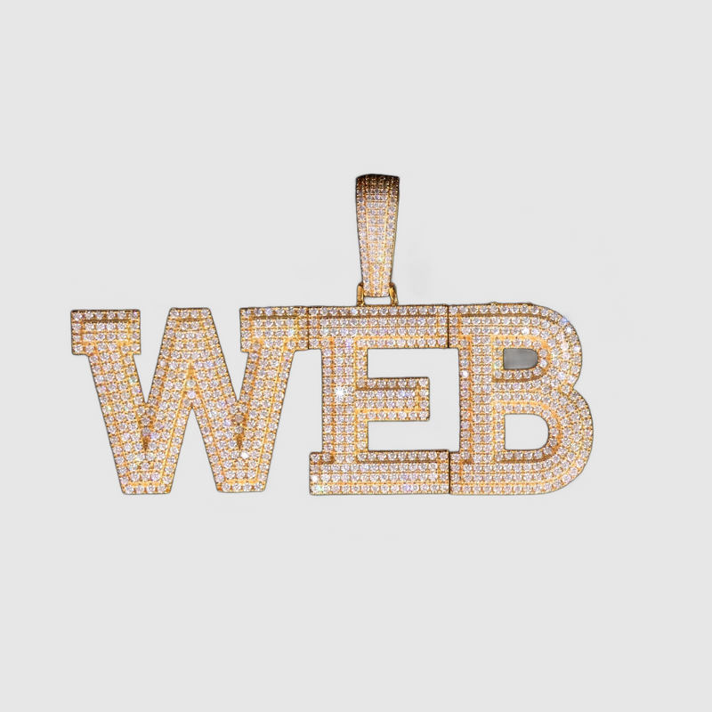 Custom  VVS Letter Pendant - Gold