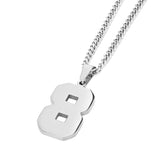 Jersey Number Pendant - White Gold