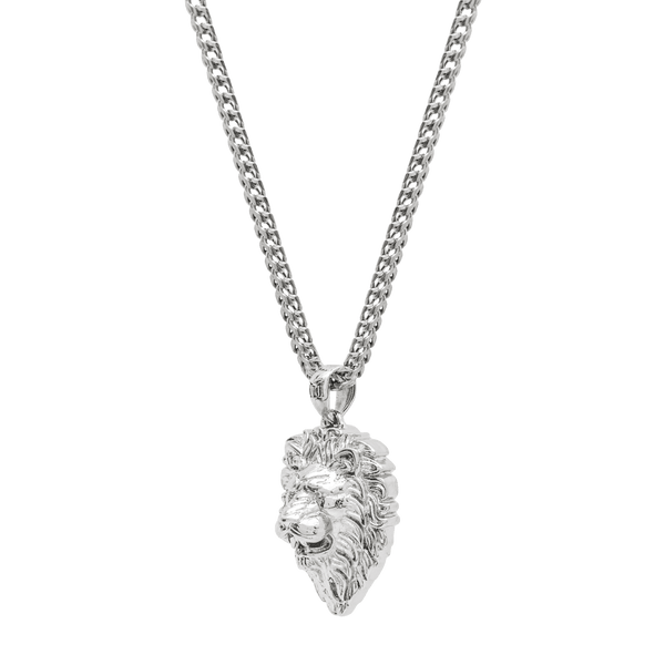 Lion Necklace - White Gold