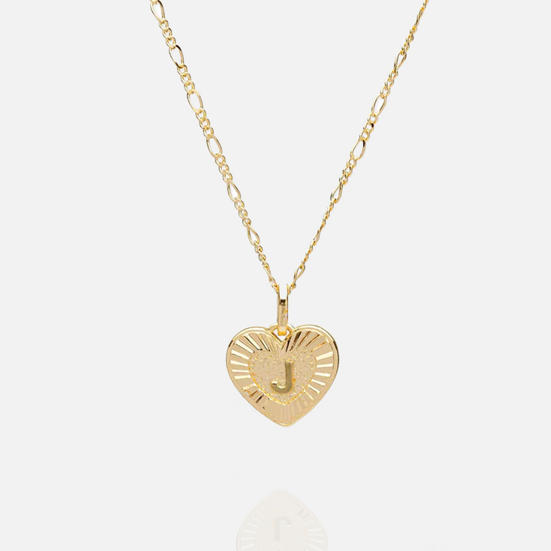 Heart Initial Pendant - Gold