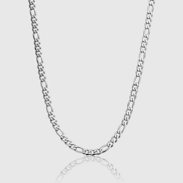 5mm Figaro Chain - White Gold